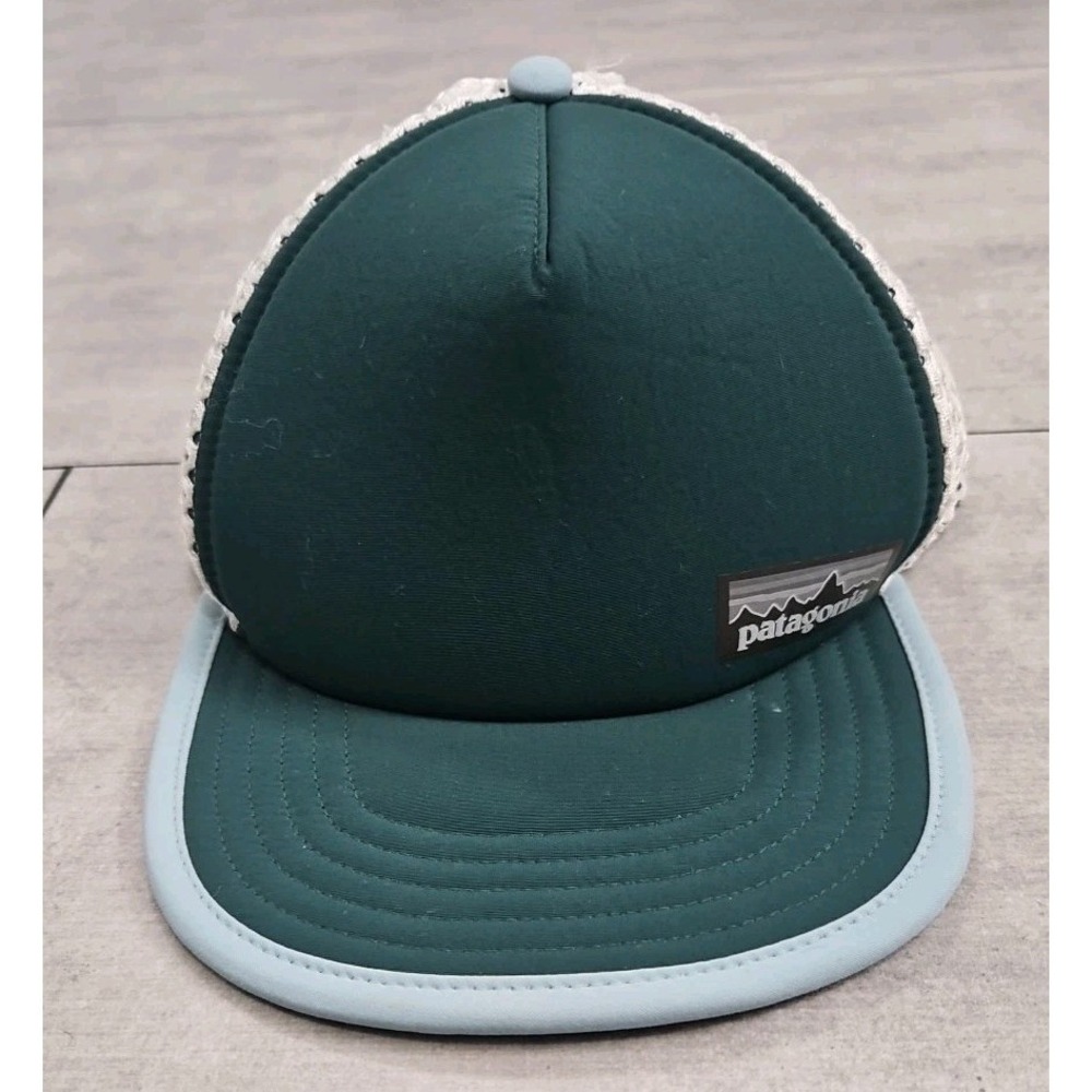 Patagonia Duckbill Trucker Mesh Back Hat Cap Adjustable Strapback Green Blue